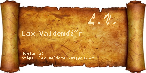 Lax Valdemár névjegykártya